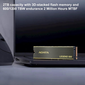ADATA 2TB SSD Legend 800, NVMe PCIe Gen4 x 4 M.2 2280 Internal Solid State Drive, Speed up to 3,500MB/s, Storage for PC and Laptops, High Endurance with 3D NAND